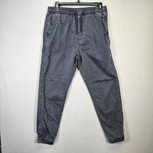 American Eagle Flex Jogger Pants Mens Small Black Gray Drawstring Casual‎